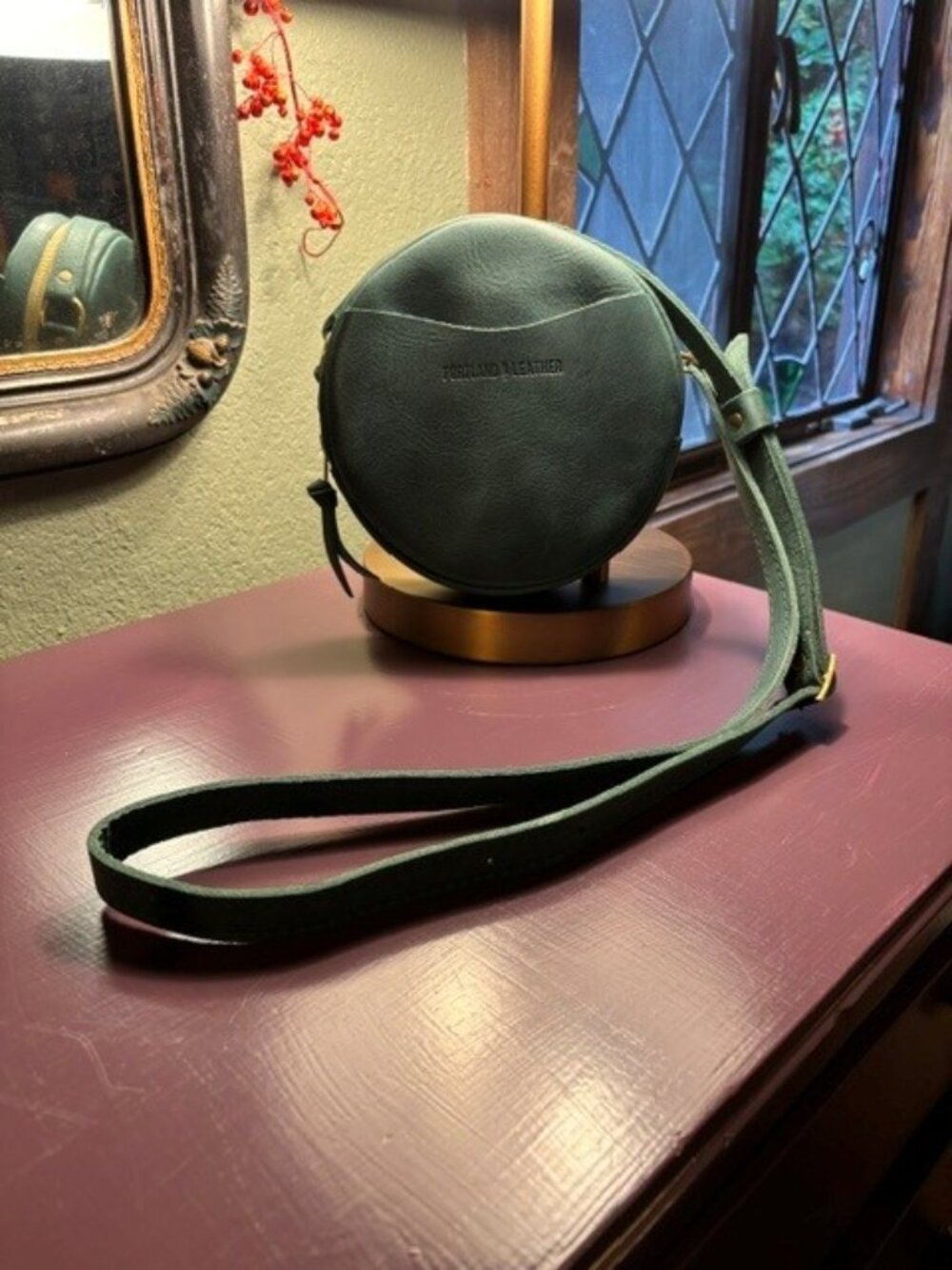 Portland Leather Circle Crossbody ~ Small ~ SURF